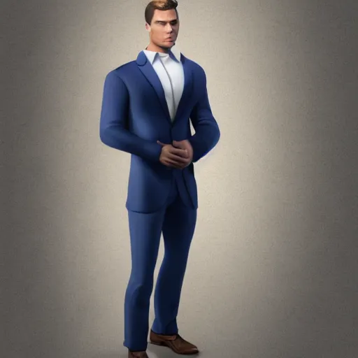 Image similar to muscular chad gigachad handsome jerma 9 8 5 with thick brunette hair, jerma 9 8 5 as a chad with thick brunette hair, strong jawline, good posture, and wearing a suit, realistic, hyperrealistic, 8 k resolution, highly detailed, very detailed, hd quality, intricate details, real, real life, real world