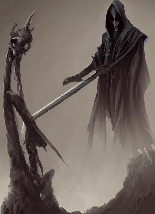 Prompt: The Grim Reaper, digital art, trending on artstation