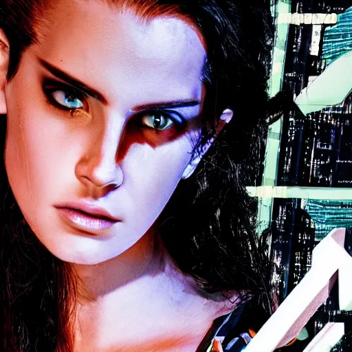 Image similar to cyberpunk lana del rey trending