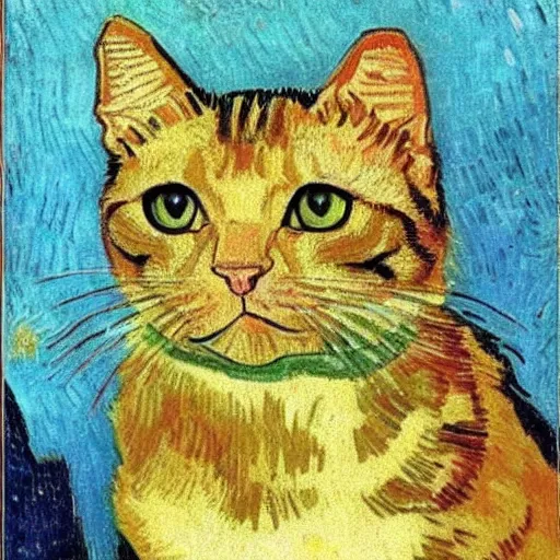 Prompt: a cat by van gogh