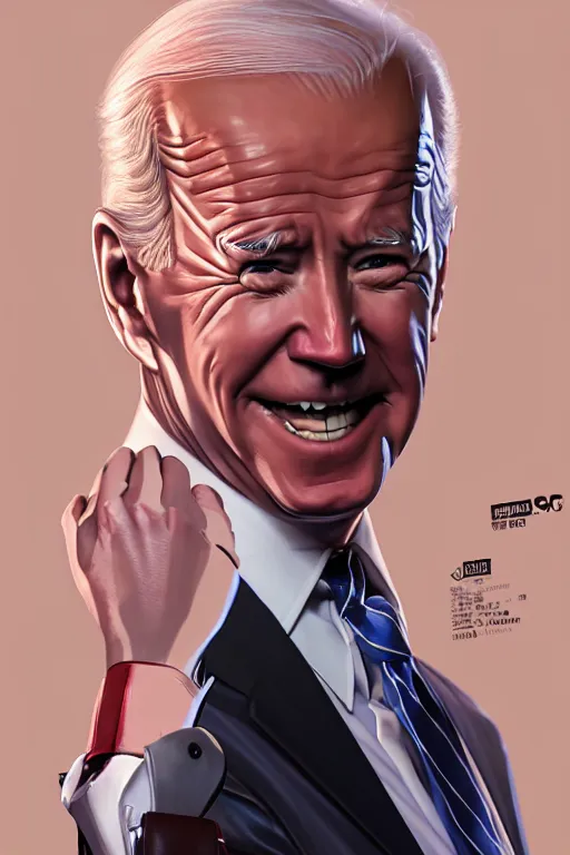 Image similar to joe biden reaction meme, full face, anime, fantastic details, pixiv, hyperdetailed unreal engine, stanley artgerm lau, wlop, rossdraws, james jean marc, simonetti ruan jia and mandy jurgens and artgerm and sakimichan, illustration, digital art, concept art, manga cover