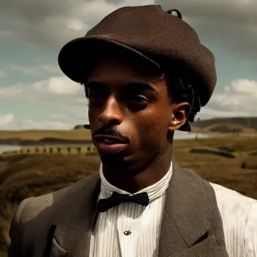 Image similar to playboi carti in peaky blinders 4 k the detailed super realistic