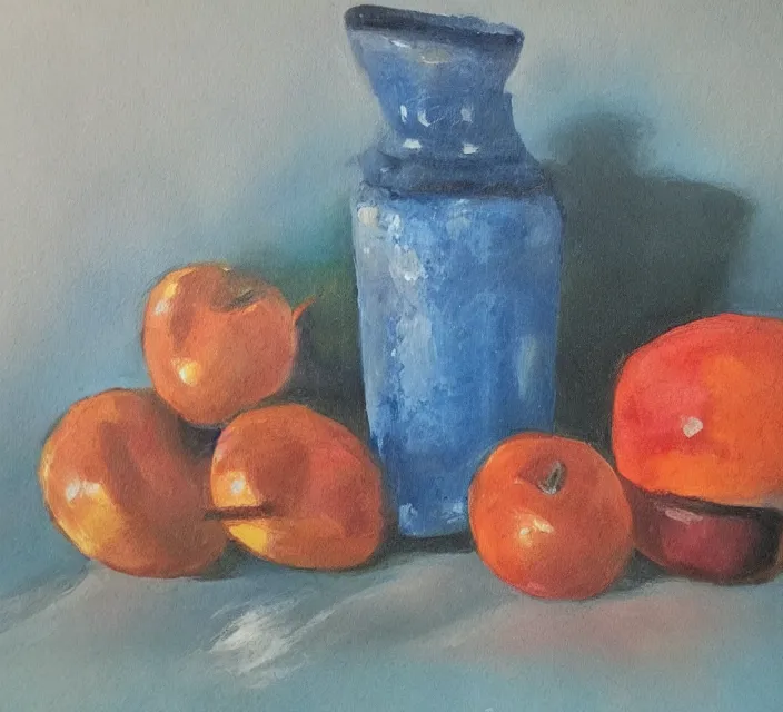 Prompt: a beautiful still life painting by a third-year art student; extraordinary masterpiece!!!!!