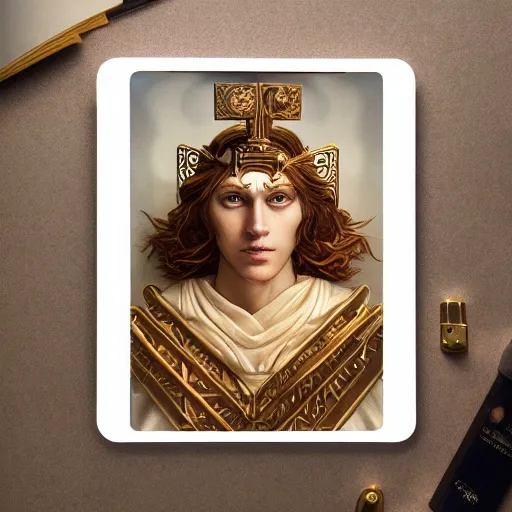 Image similar to portrait greek gods, tarot cards, ornate, ultradetailed, digital art, irina french, heraldo ortega, mandy jurgens, golden ratio, art canvas, award winning, masterpiece trending on artstation 8 k 1 5 0 mpx