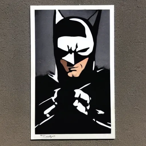 Prompt: batman by Banksy