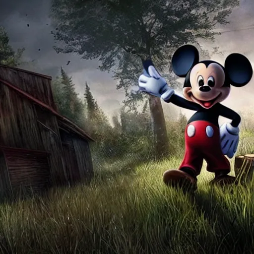 Prompt: mickey mouse as a the last of us character