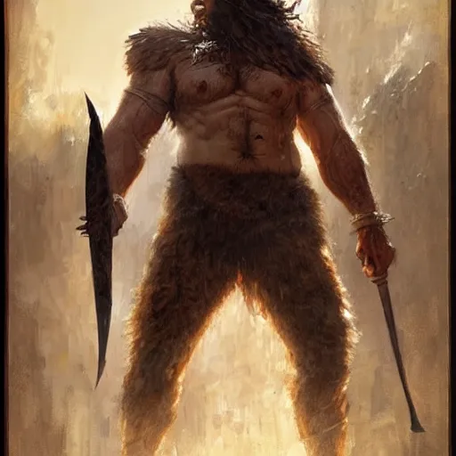 Prompt: a fierce and muscular male warrior in full armor, handsome, hairy torso, fantasy character portrait by greg rutkowski, gaston bussiere, craig mullins, simon bisley