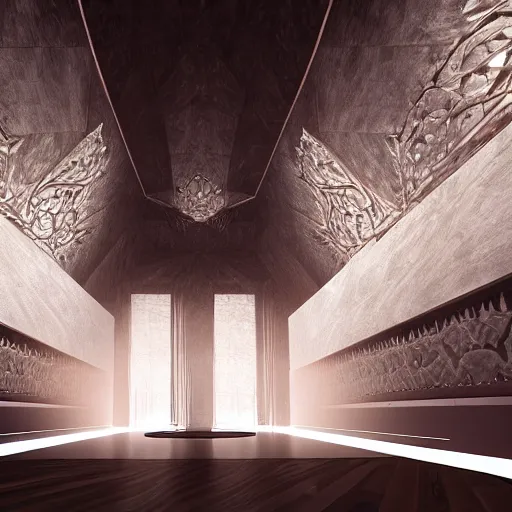 Prompt: the grand black ebony entrance, marbme floors, art by kotaro chiba, volumetric lighting, epic composition