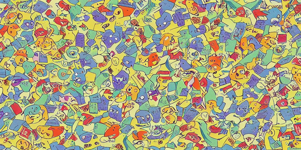 Image similar to a wallpaper pattern by ken sugimori, 8 k resolution