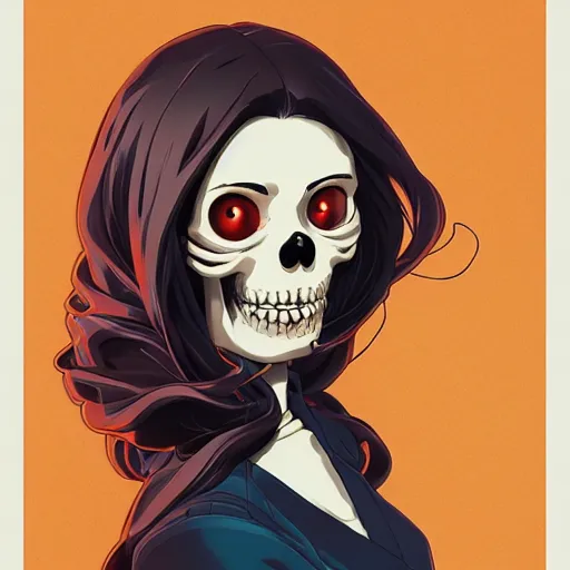 Image similar to anime skull portrait woman balloons, the simpsons, elegant, highly detailed, hard shadows and strong rim light, art by jc leyendecker and atey ghailan and sachin teng