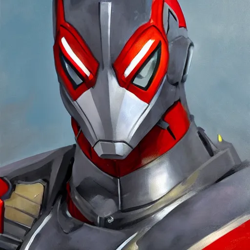 Image similar to greg manchess portrait painting of armored spiderman ultraman grey fox from metal gear cyborg japanese - american hybrid as overwatch character, medium shot, asymmetrical, profile picture, organic painting, sunny day, matte painting, bold shapes, hard edges, street art, trending on artstation, by huang guangjian and ail elvgren and sachin teng