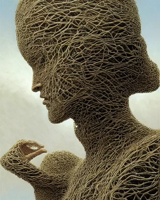 Image similar to conjuring an image from noise, by michael parkes, peter gric, and greg rutkowski, intricate, artgerm