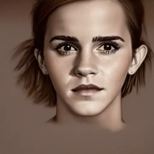 Prompt: a wide angle painting of emma watson face is in a lightbulb, realistic, cinematic