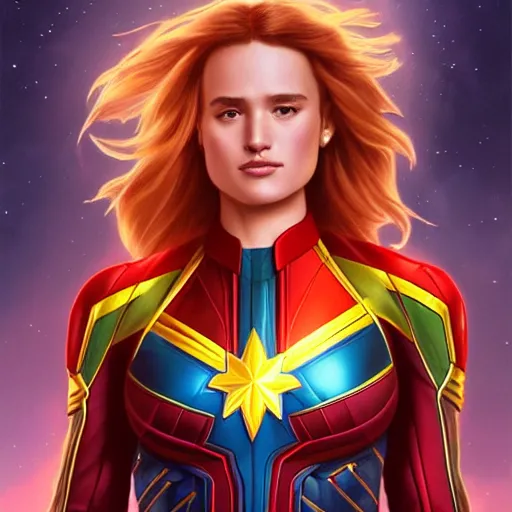 Prompt: ultra realistic illustration, bella thorne as captain marvel, intricate, elegant, highly detailed, digital painting, artstation, concept art, smooth, sharp focus, illustration, art by artgerm and greg rutkowski and alphonse mucha