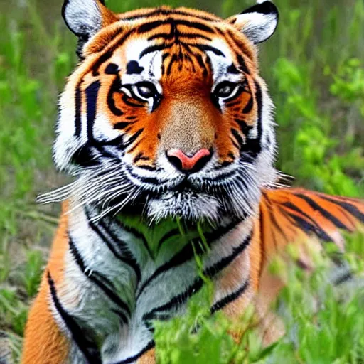 Prompt: A creature that is half tiger, half crab