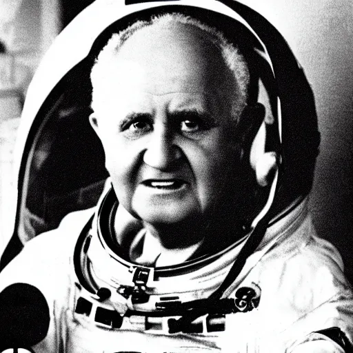 Image similar to David Ben Gurion as an astronaut in space