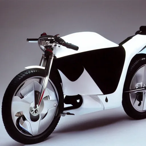 Prompt: high concept Honda motorbike for Uber delivery, futuristic, 1980, extremely detailed