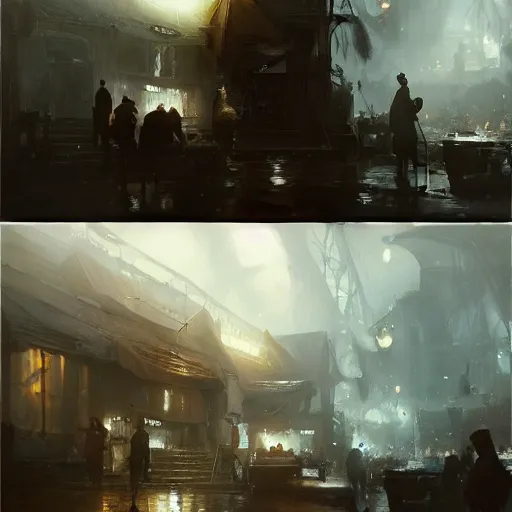 Image similar to innsmouth, painted by raymond swanland, painted by greg rutkowski, painted by jeremy mann, painted by artgerm, painted by igor kieryluk, trending on artstation