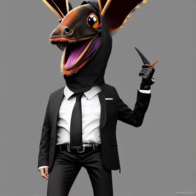 Prompt: epic professional digital art of an anthropomorphic cockroach in a black professional business suit, best on artstation, cgsociety, wlop, Behance, pixiv, astonishing, impressive, outstanding, epic, cinematic, stunning, gorgeous, much detail, much wow, masterpiece