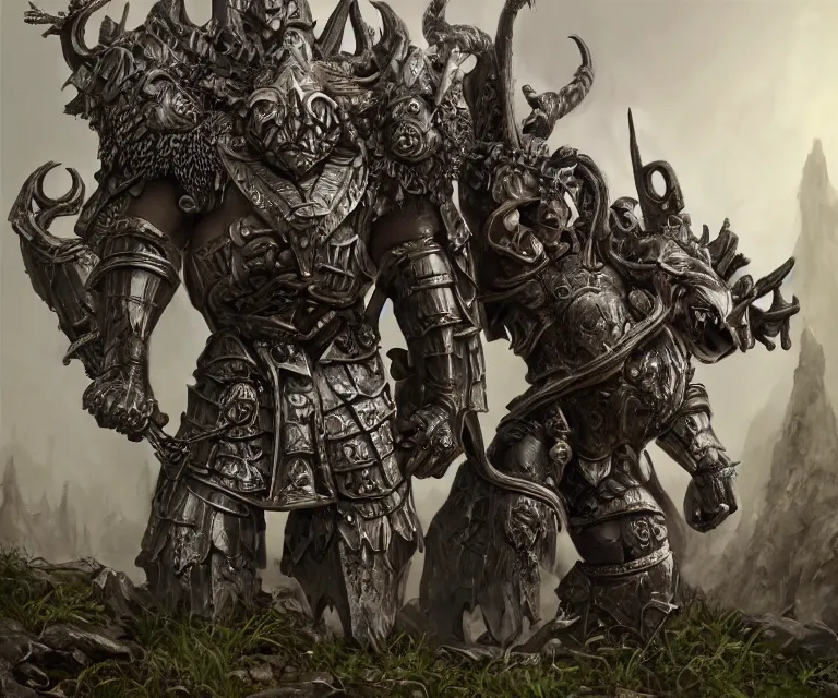 Prompt: trailcam footage grotesque horrific stylistic vray 3 d render of warhammer, silver ornate armor slim bodybuilder warriors, mountains and giant gothic abbeys, hyperrealism, fine detail, 8 k, artsation contest winner, cgsociety, fantasy art, cryengine, brush strokes, oil canvas by mandy jurgens and michael whelan