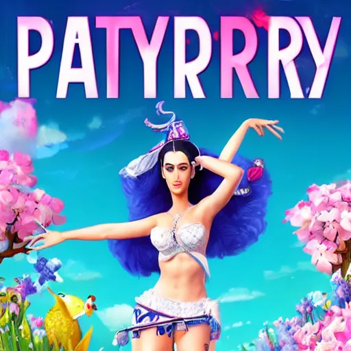 Prompt: video game box art of a ps 4 game called katy perry's dating sim, 4 k, highly detailed cover art.