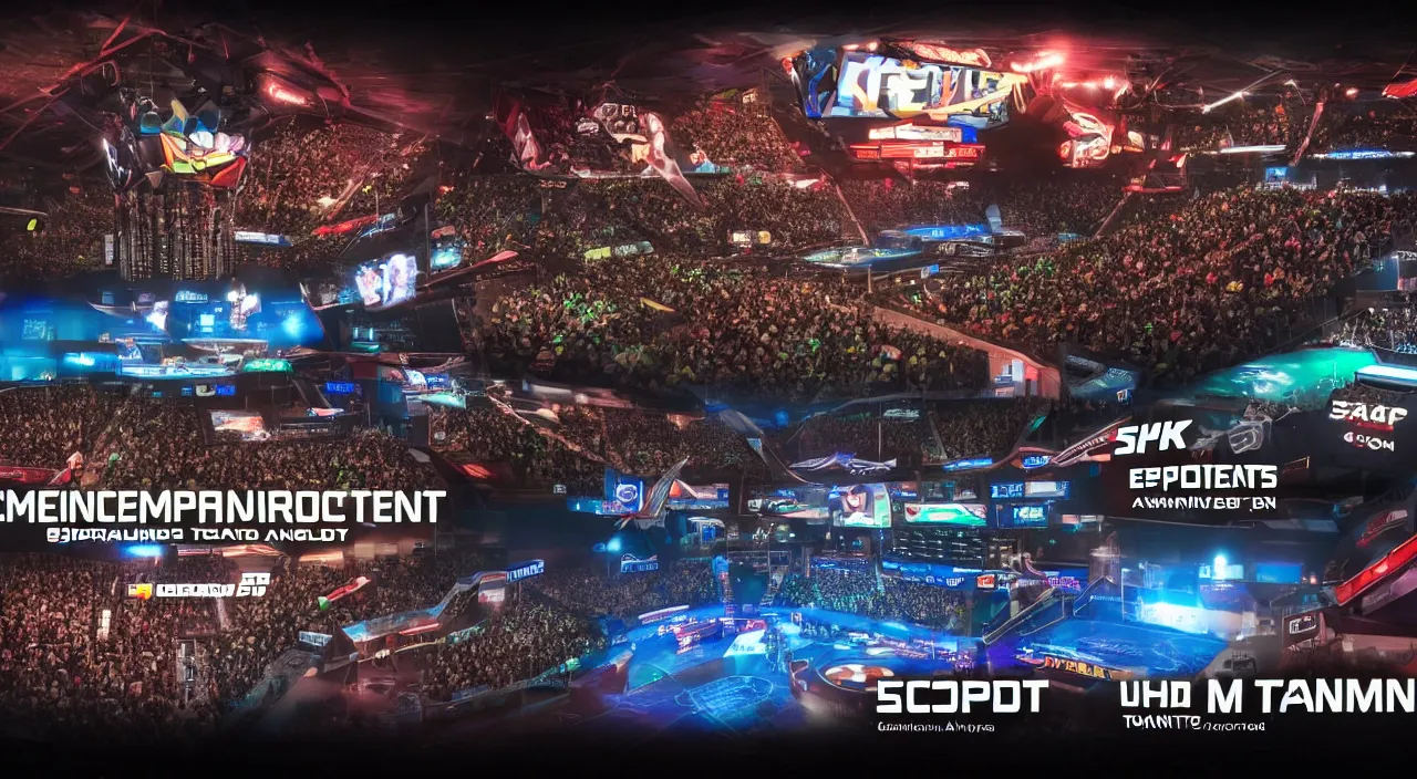 Image similar to Esports tournament. Cinematic, Award winning, ultra high resolution, intricate details, UHD 8K