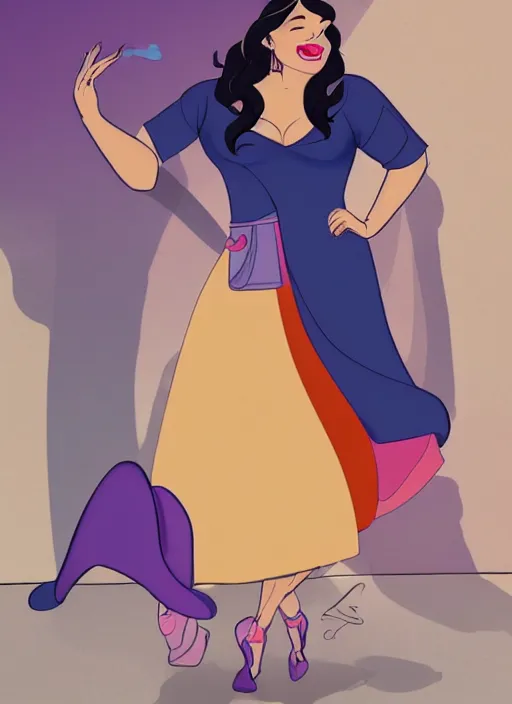 Image similar to a plus-size woman in the style of modern Disney