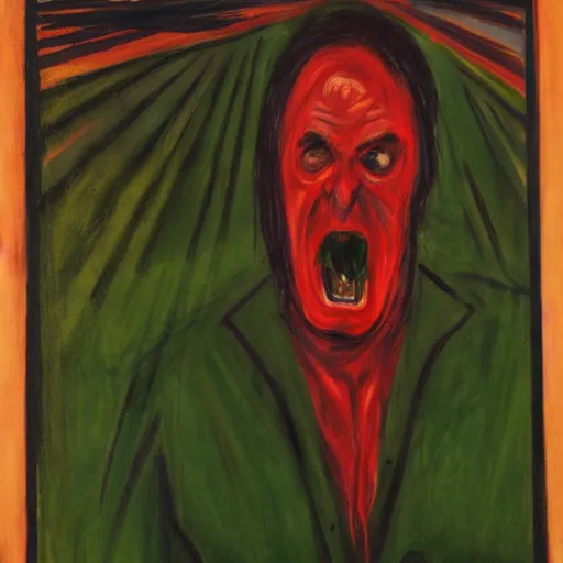 Image similar to painting of vengeance, in the style of munch, 8 k