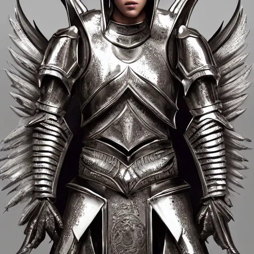 Prompt: full body digital painting of ajustin bieber as a king seraphim knight, in a pearl armor magicpunk chrome body sculpted intricate armor. big medium small details, reflect 8 k uhd, unreal engine, octane render in the artstyle of finnian macmanus, john park and greg rutkowski