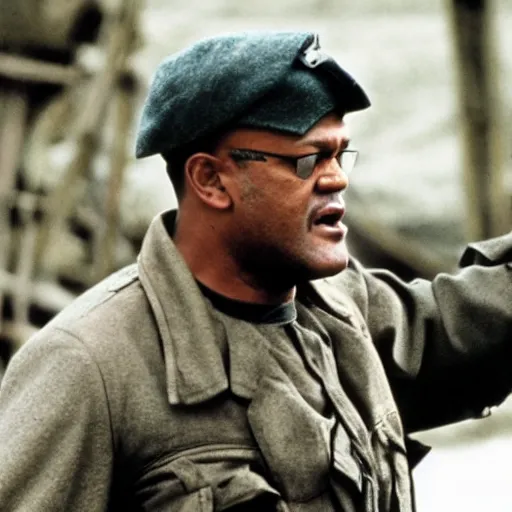 Prompt: Laurence Fishburne in Saving Private Ryan