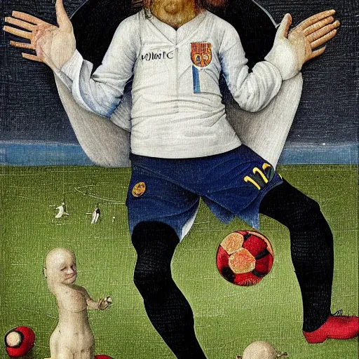 Image similar to messi by hieronymus bosch