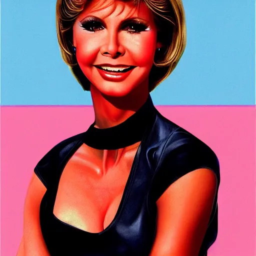 Prompt: Olivia Newton-John as Sandy from Grease (1978), portrait. high detail, great lighting, 8k resolution, masterpiece, concept art, illustration