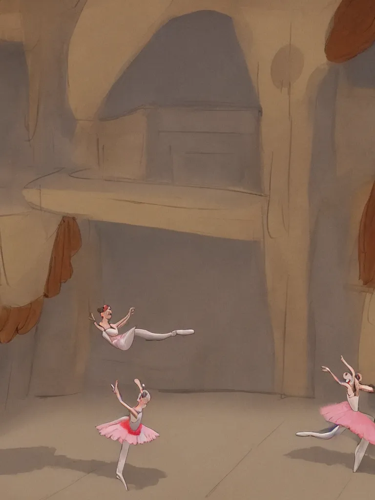 Image similar to ballet at the theater by disney concept artists, blunt borders, rule of thirds