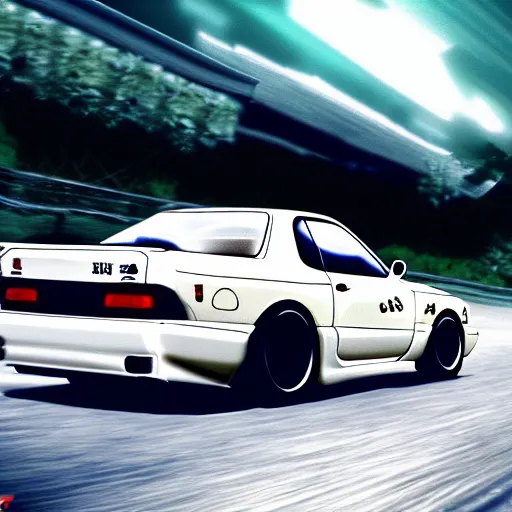 Image similar to ikari shinji drifting in a mazda rx 7, full hd, 4 k initial d wallaper, initial d anime