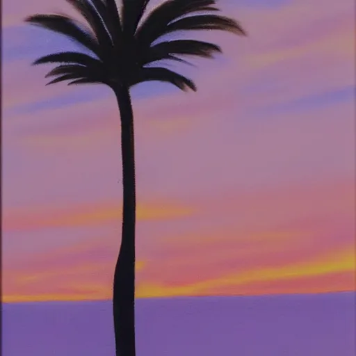 palm tree silhouette sunset painting