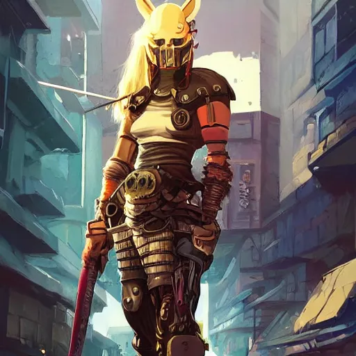 Image similar to cyberpunk viking helmet mask warrior goddess robot ninja fantasy, art gta 5 cover, official fanart behance hd artstation by jesper ejsing, by rhads, makoto shinkai and lois van baarle, ilya kuvshinov, ossdraws