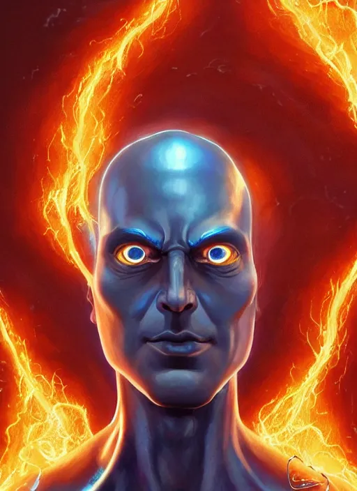 Prompt: close-up of character concept portrait of Silver surfer from Fantastic 4 conjuring a violent void multiversal fire, a floating iridescent lightning and thunder dragon from God of War in the center, intricate, elegant, digital painting, concept art, smooth, sharp focus, illustration, by WLOP and Ruan Jia and Mandy Jurgens and William-Adolphe Bouguereau, Artgerm