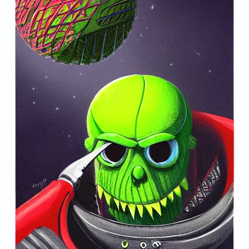 Image similar to a tennis ball monster, digital art, fantasy, magic, trending on artstation, ultra detailed, professional illustration by Basil Gogos