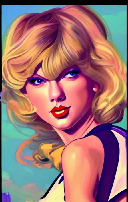 Image similar to Taylor Swift Cosplaying as Lola Bunny, modeling, posing, playboy bunny, gta 5 skin tone, Tooth Wu Artgerm Alphonse Mucha Beeple, 8k, fanart, extreme aesthetic