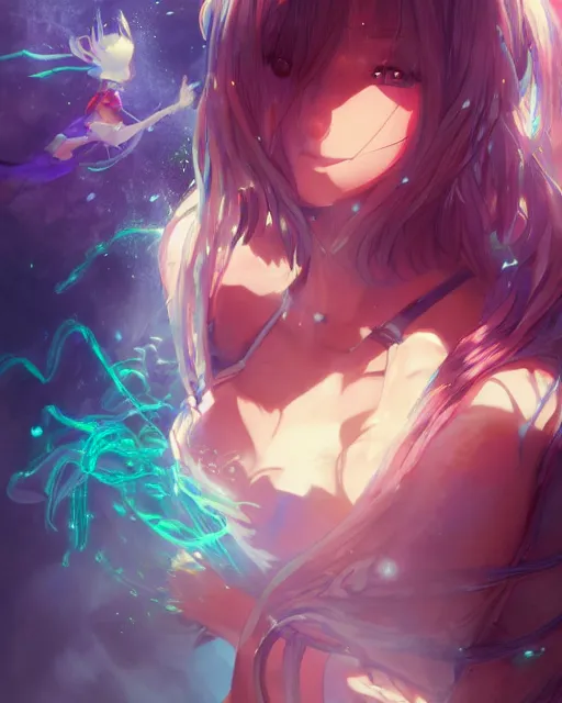 Prompt: illustration of an anime girl being hypnotized, by artgerm and wlop and greg rutkowski, digital art, extreme detail, realistic lighting, cinematic composition, concept art, sharp focus, colorful, photorealistic, 8 k