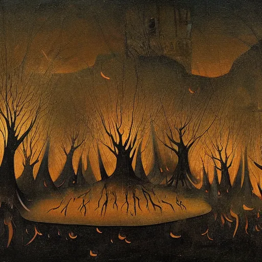 a surreal painting by hieronymus bosch of a dark | Stable Diffusion ...