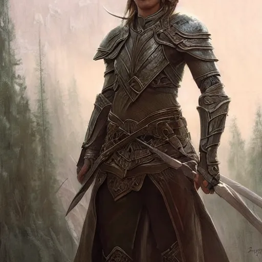 Prompt: standing elf with armor of rivendel in full body, epic masterpiece of cinematographic hyperrealism, realistic shaded lighting poster by craig mallismo, artgerm, jeremy lipkin and michael garmash, unreal engine, radiant light, detailed and intricate environment, digital art, art station trends