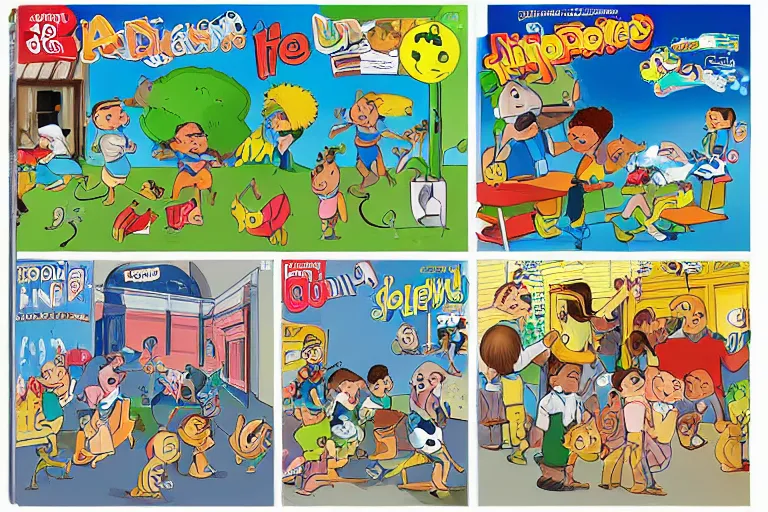 Image similar to can you spot the 6 differences? kid's cartoon magazine, fun, children's book