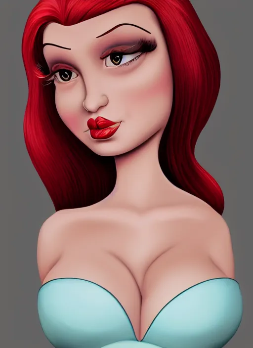 Prompt: Jessica rabbit as a mark ryden doll, detailed digital art, trending on Artstation