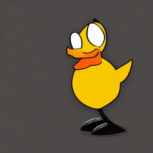 Image similar to character design of cute mole with black body and orange duck bill, cartoon style ，