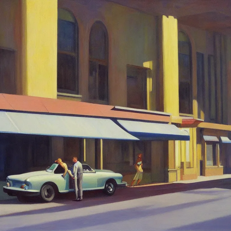 Prompt: insane mistake, painted by Edward Hopper, painted by Wayne Barlow, airbrush