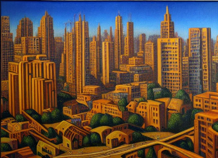 Image similar to a stone age cityscape by vladimir tretchikoff