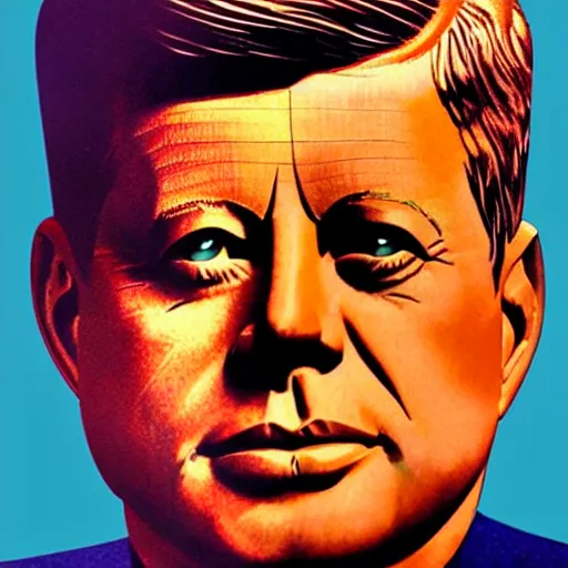 Prompt: jfk full colour close up of face, accurate features