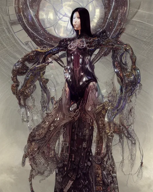 Image similar to front shot of a Sui He as cyberpunk, hyperdimensional, bioluminescent ethereal, ((intricate)), elegant, highly detailed, centered, (((artstation, concept art, smooth, sharp focus, artgerm, Tomasz Alen Kopera, Peter Mohrbacher, donato giancola, Joseph Christian Leyendecker, WLOP, Boris Vallejo))), octane render, nvidia raytracing demo