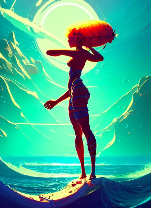 Prompt: naturepunk master of oceans and wind water and boats, beautiful detailed realistic cinematic character concept fashion portrait, hi - fructose art magazine, by anton fadeev and paul lehr and david heskin and josan gonzalez, 8 k